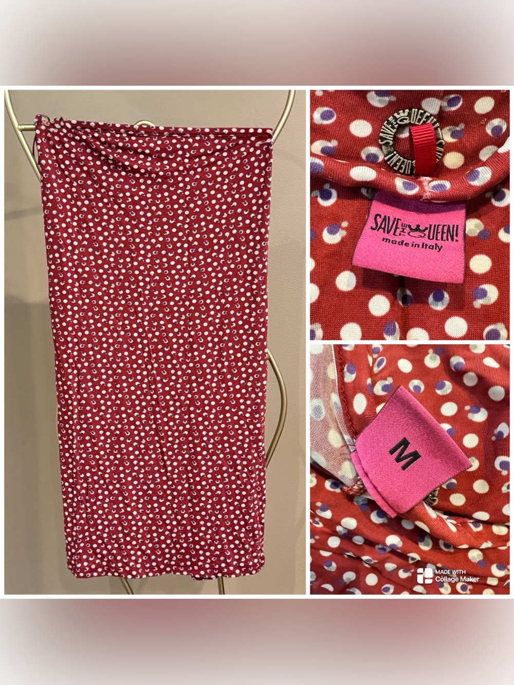 Vintage Y2K 90s by Save the Queen! Polka Dot Tube Pencil skirt.